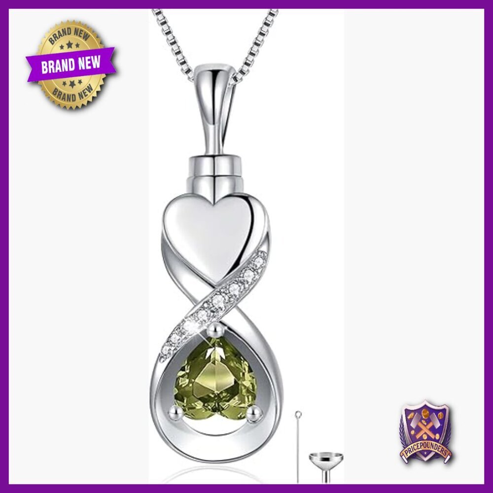 Sterling Silver Urn Necklace for Ashes, Cremation Jewelry Pendant Memorial Gift
